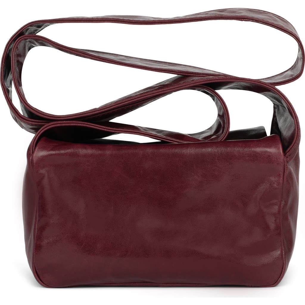 Jeffrey Campbell Boxed-up Leather Crossbody Bag In Wine