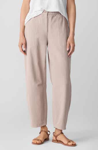 Eileen Fisher Organic Cotton Ankle Barrel Leg Pants