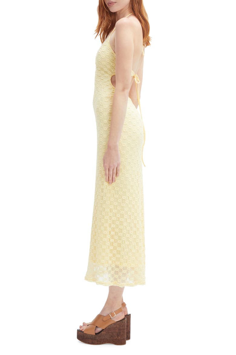 Rosala Halter Lace Maxi Dress, Alternate, color, CANARY YELLOW
