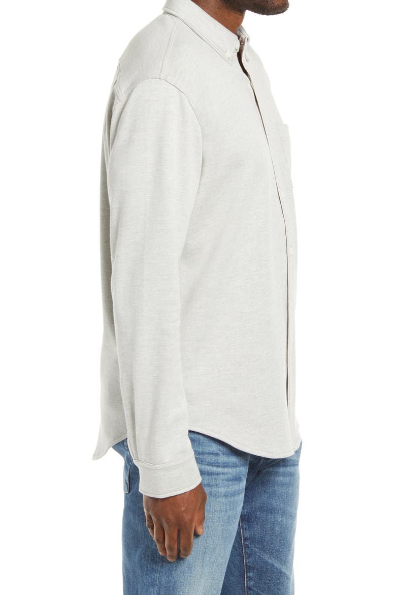 Berkeley Classic Fit Heathered Piqué Knit Button-Down Shirt, Alternate, color, LIGHT GREY