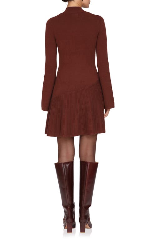 Avec Les Filles Long Sleeve Sweater Dress In Brown