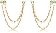 Ettika Double Piercing Chain Drop Earrings