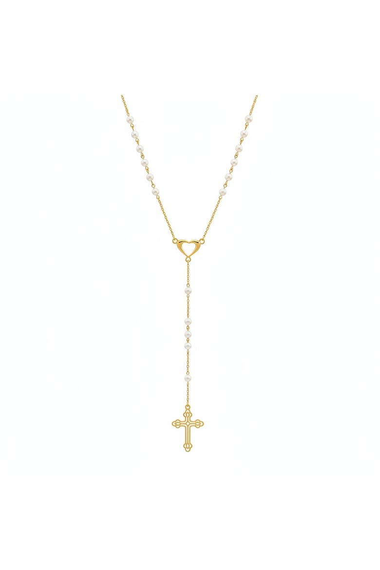 The Paloma Pearl Rosary Necklace, Main, color, Gold, White
