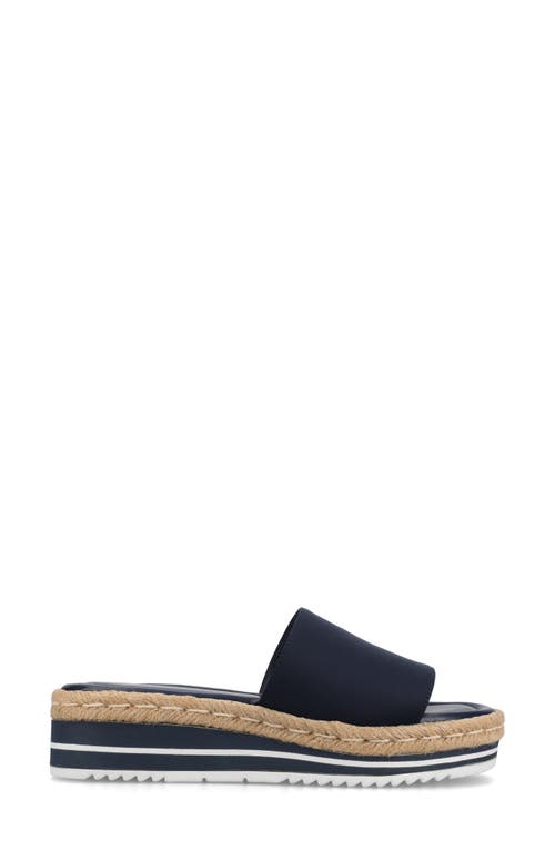 Shop Journee Collection Rosey Wedge Sandal In Navy