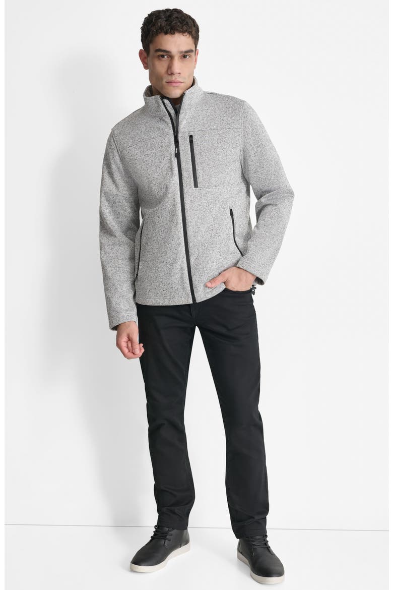Sweater Knit Fleece Jacket, Alternate, color, LIGHT GREY HEATHER