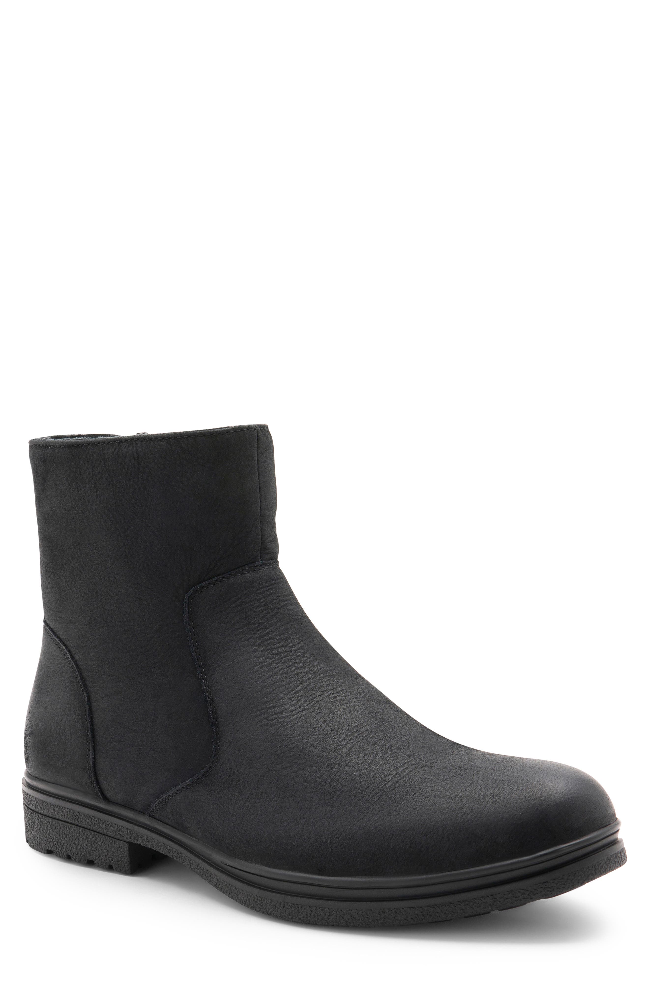 Sylvio Waterproof Zip Boot, Main, color, BLACK NUBUCK