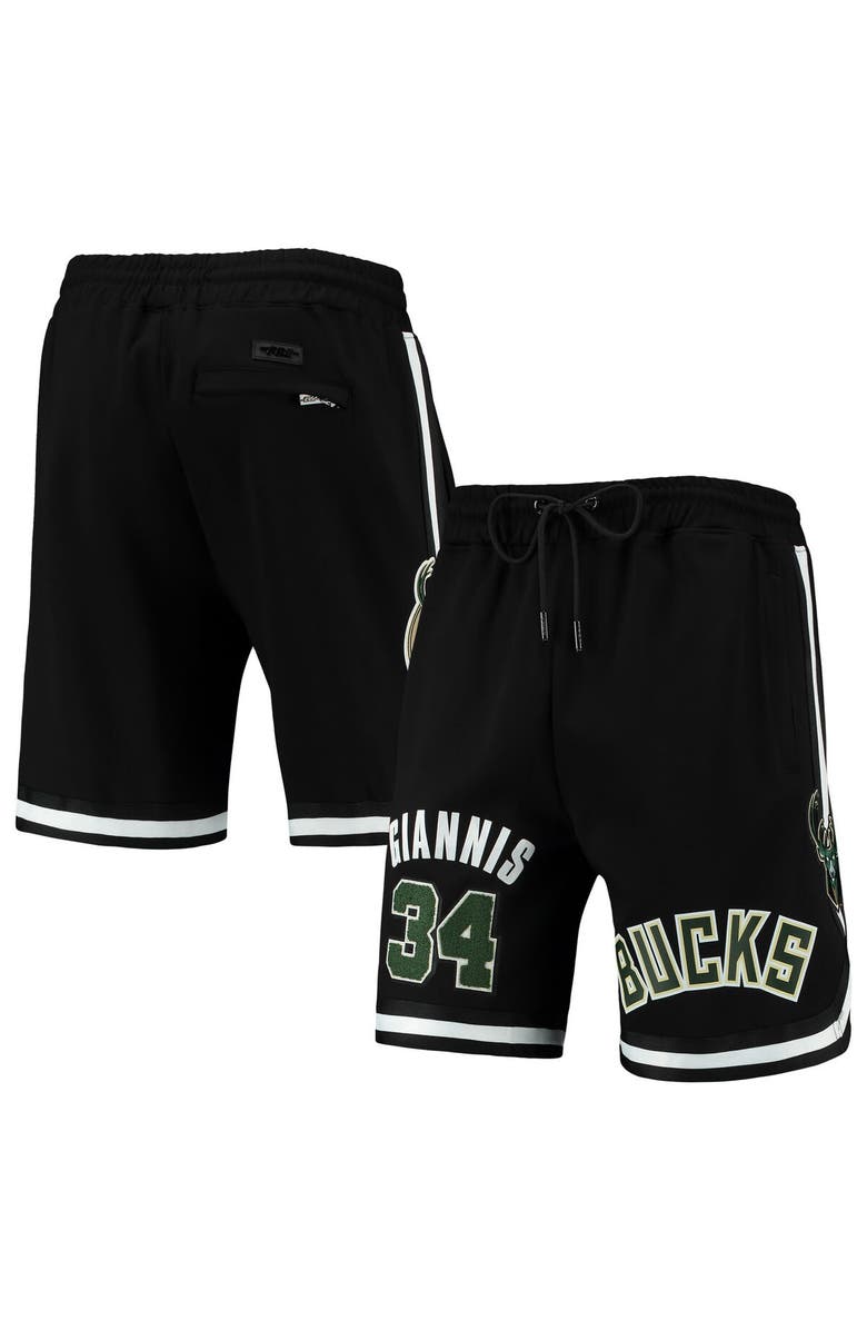 PRO STANDARD Men's Pro Standard Giannis Antetokounmpo Black Milwaukee Bucks Player Replica Shorts, Main, color, 