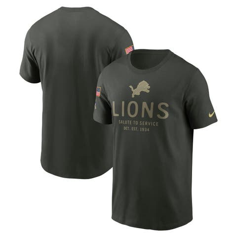Men's Nike Forest Green Detroit Lions Big & Tall 2025 Salute to Service Sideline Edge Dri-FIT T-Shirt