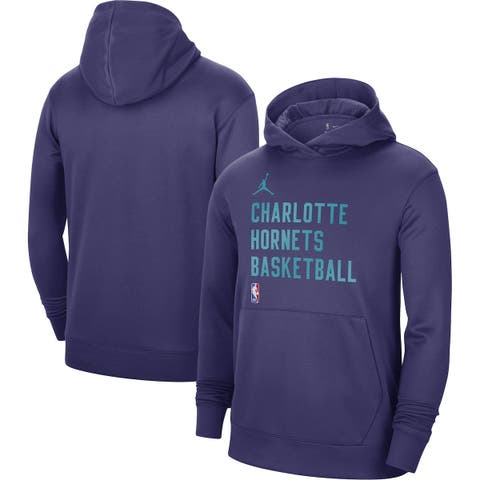 Unisex Jordan Brand Purple Charlotte Hornets 2023/24 Performance Spotlight On-Court Practice Pullover Hoodie