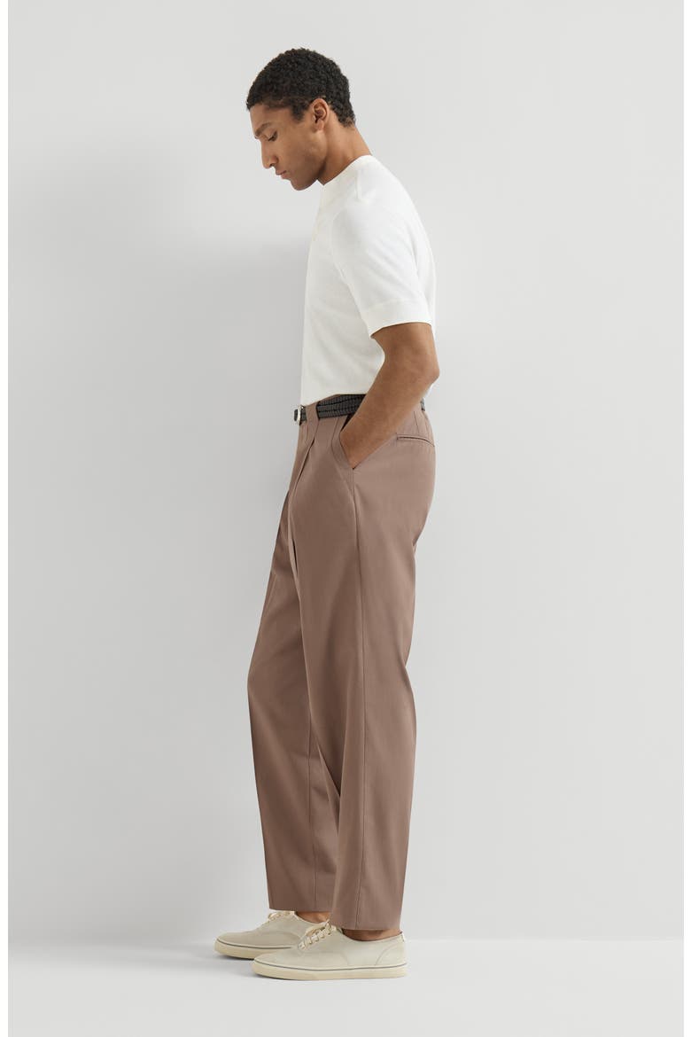 Cotton twill trousers, Alternate, color, Hazelnut
