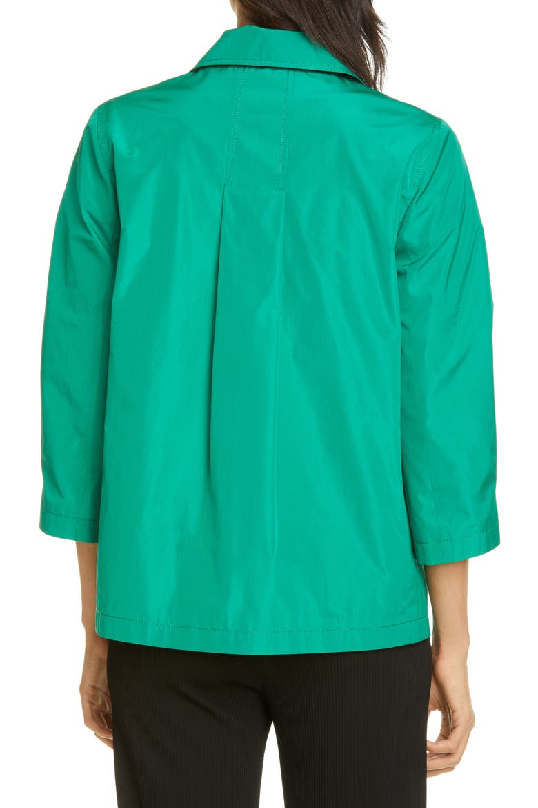 Lightweight Taffeta Double Breasted Jacket, Alternate, color, DARK GRASS GREEN