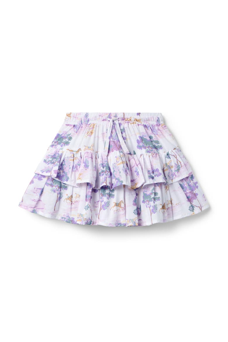 Countryside Toile Ruffle Skort, Main, color, White