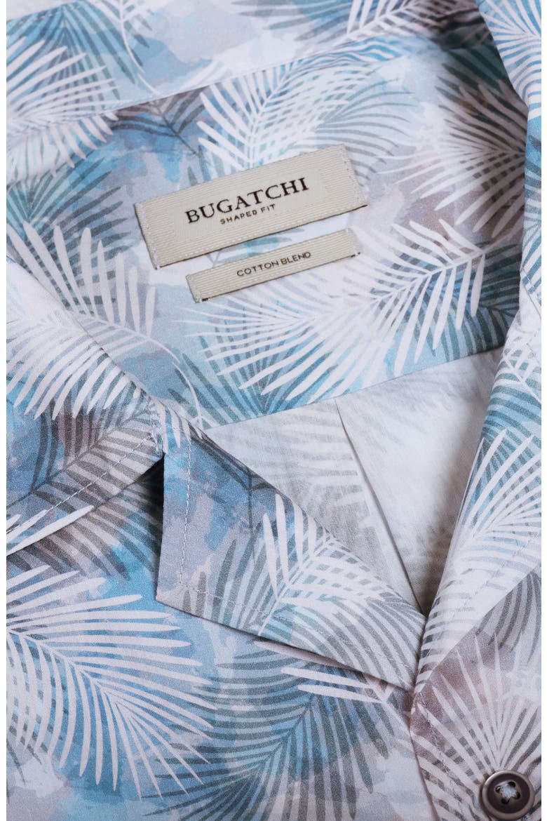Jackson Palm Leaf Print Camp Shirt, Alternate, color, TEAL