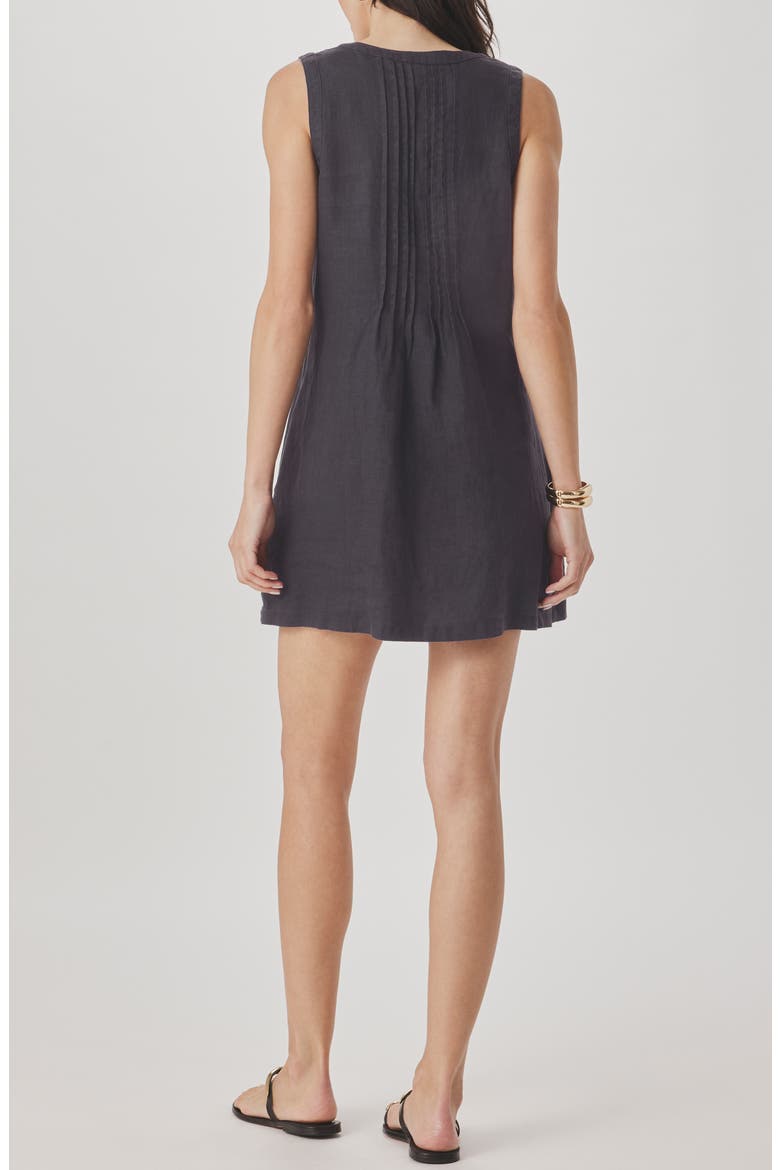 Stella Pintuck Detail Linen Minidress, Alternate, color, LEAD GREY