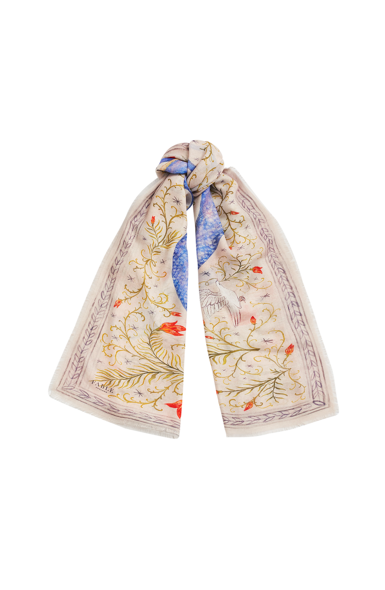 Fable England Catherine Rowe Celestial Snake Scarf, Alternate, color, Cream