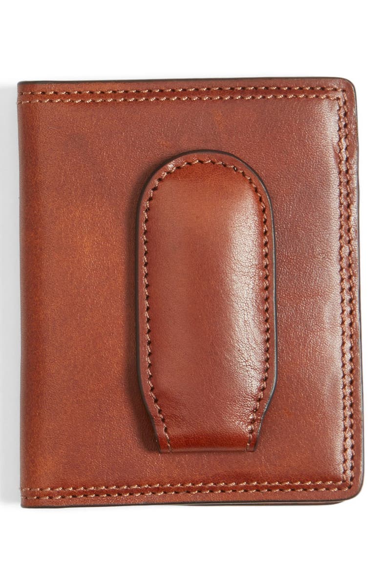 Bosca Leather Front Pocket Money Clip Wallet, Main, color, 
