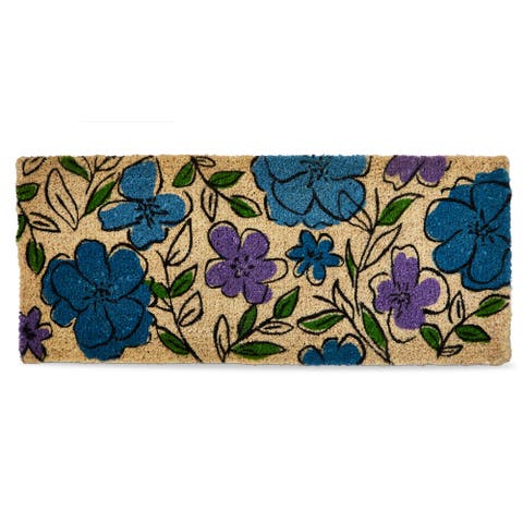 Sketched Flowers Estate Coir Mat Multi Coir Everyday