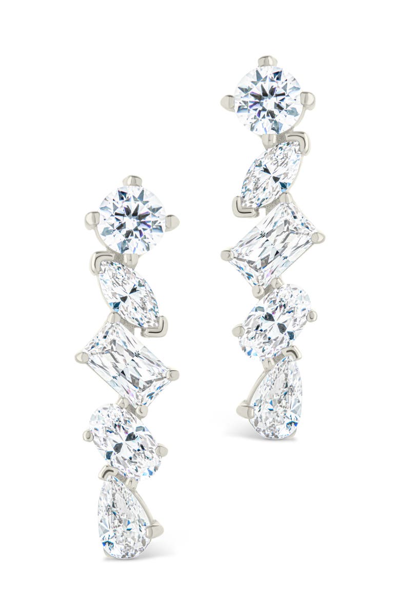 Sterling Forever Blythlyn Cubic Zirconia Drop Earrings, Alternate, color, Silver