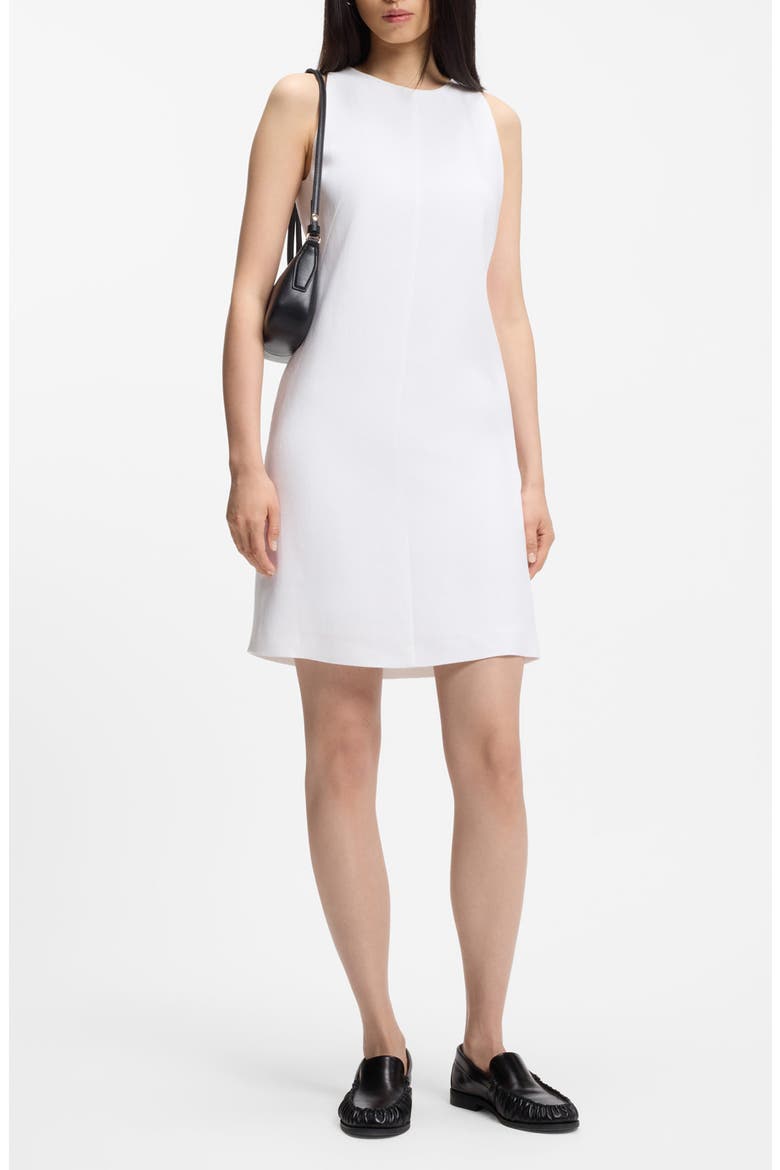 Dinderal Linen Blend Minidress, Main, color, BRIGHT WHITE