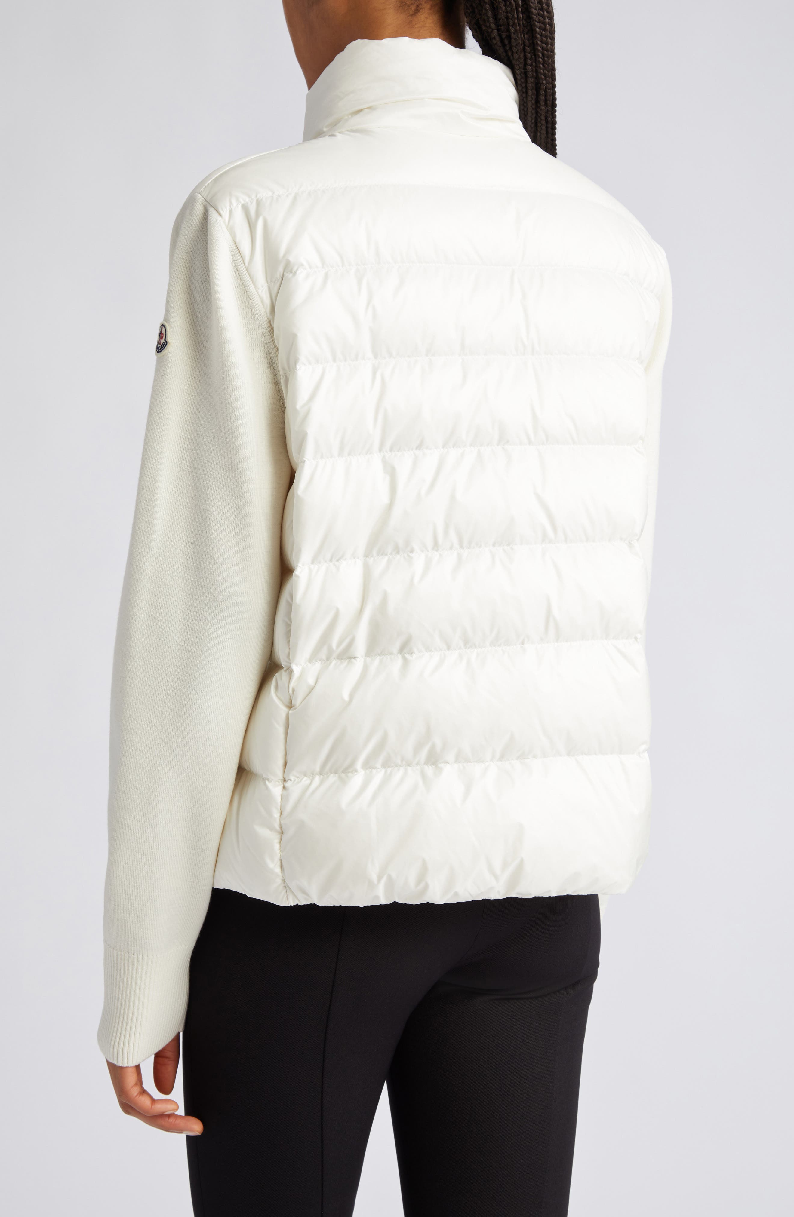 Quilted Nylon & Wool Knit Cardigan - image 2