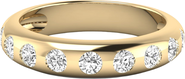 Everlee Round Inlay Domed Lab Diamond Band in 14K