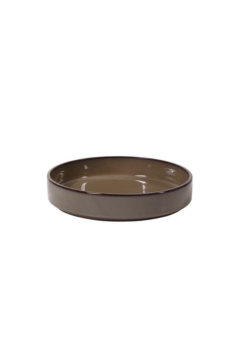 Santorini Mist 16 Piece Terracotta Reactive Glaze Plates and Bowls Dinnerware Set, Alternate, color, Driftwood Brown