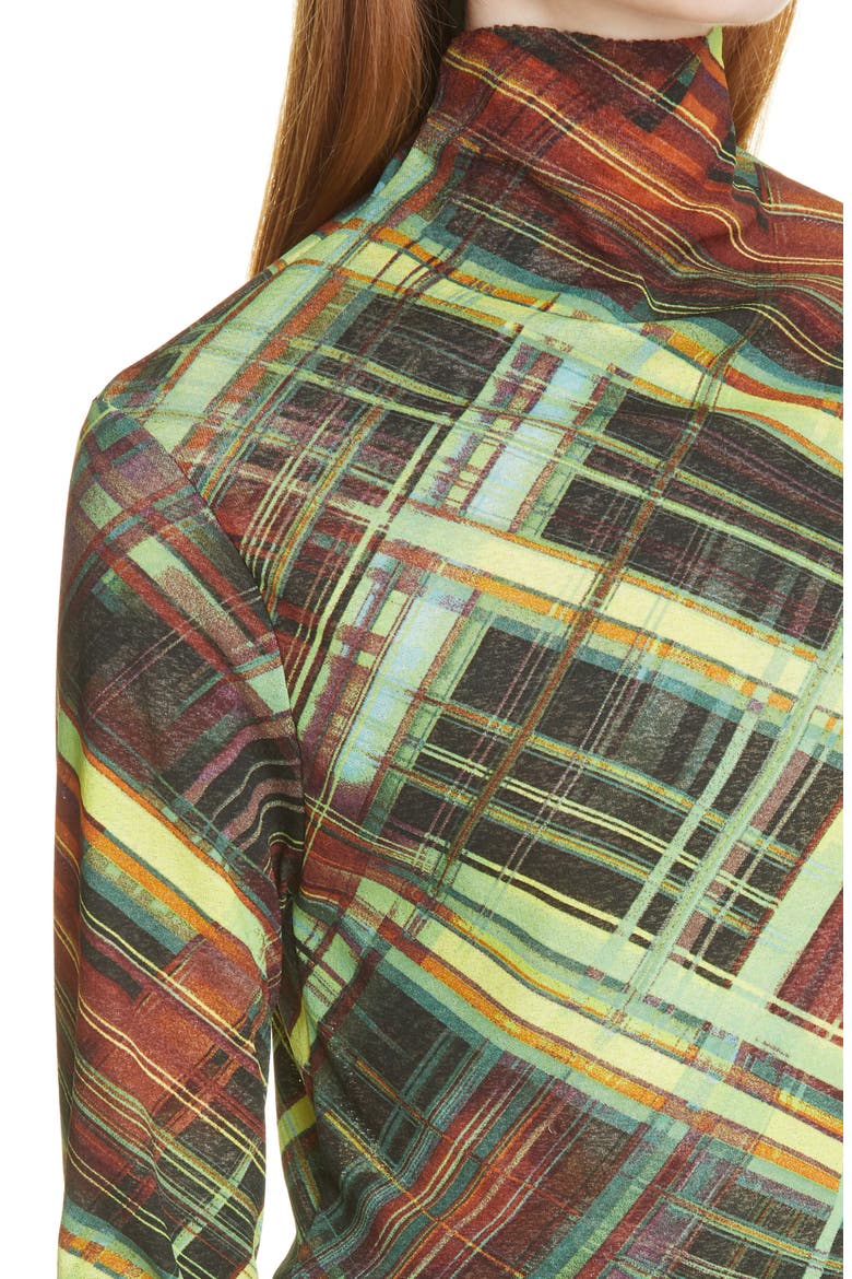 Cardio Nova Lace Top, Alternate, color, GREEN PLAID
