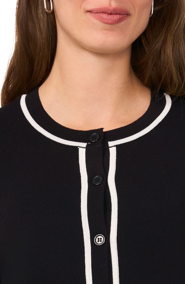 Halogen<sup>®</sup> Contrast Trim Cardigan, Alternate, color, Rich Black