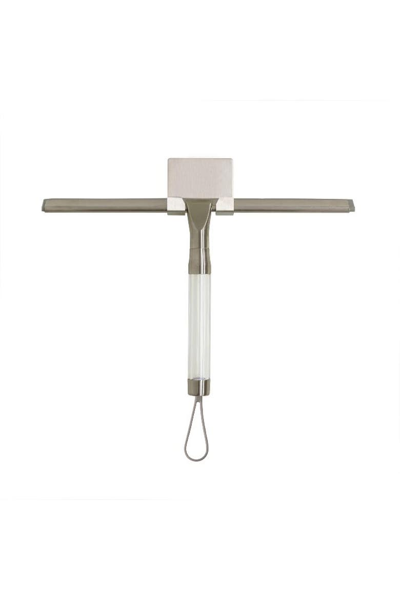 12-Inch Shower Squeegee with Silicone Blade & Wall Mounting Bracket, Main, color, Clear Acrylic