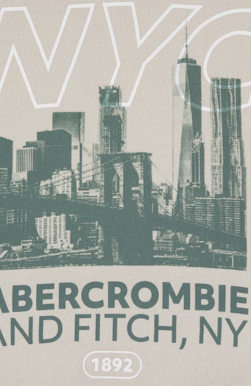 Abercrombie Kids Kids' Nyc Buildings Graphic Hoodie In Gray