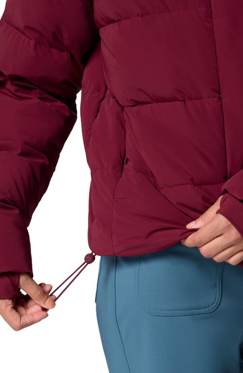 Columbia Amaze Puff™ Water Repellent 650 Fill Power Down Hooded Jacket In Burgundy