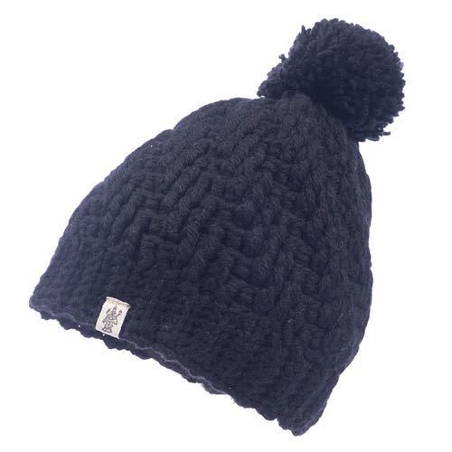 Nirvana Designs Swirl Pom Beanie In Black