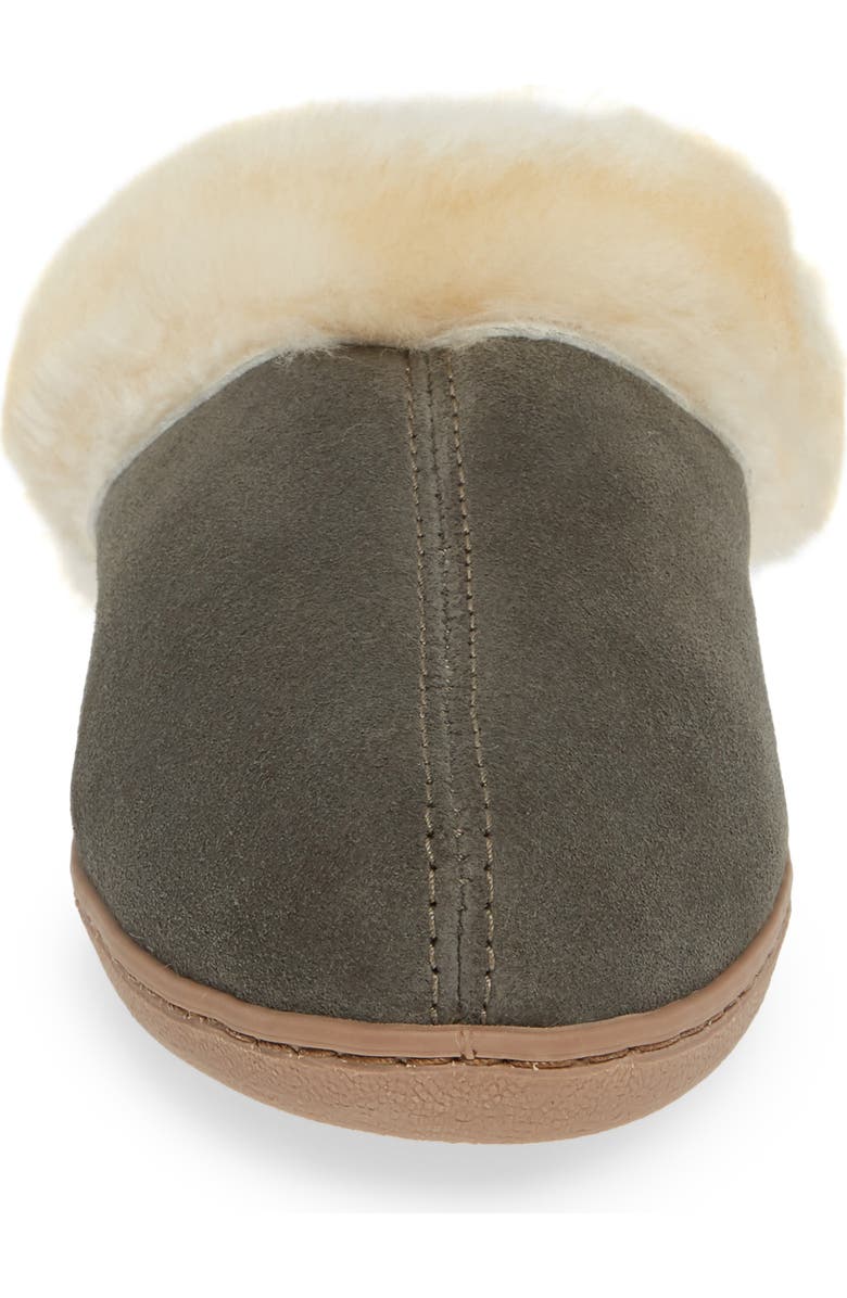 Minnetonka Sheepskin Mule Slipper, Alternate, color, Grey Suede