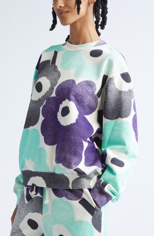 Marimekko Leiot Unikko Floral French Terry Sweatshirt In Multi