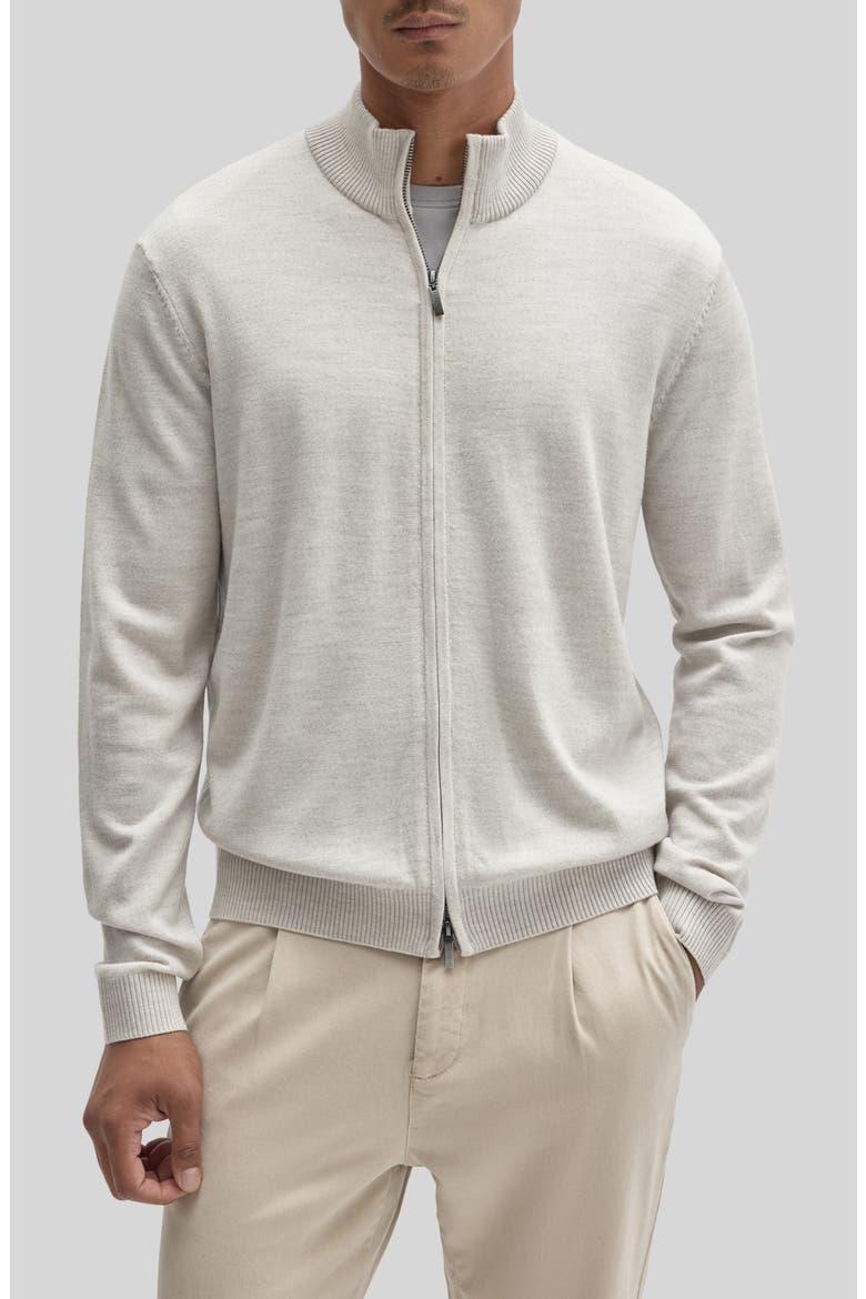 Thomas Full Zip Merino Wool Sweater, Main, color, MOONSTONE