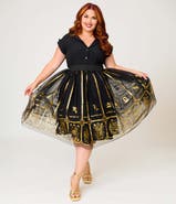 Unique Vintage Plus Size Brilliance Swing Skirt