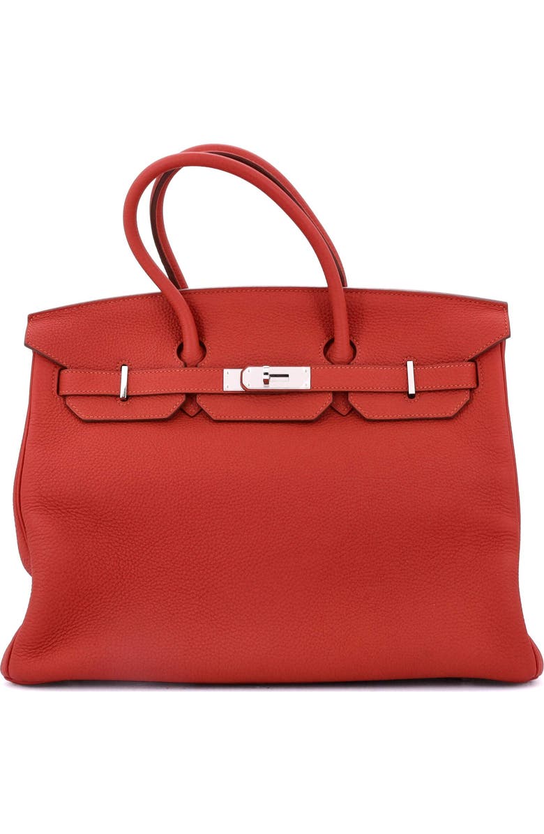Pre-Owned Hermes Birkin Handbag Red Togo with Palladium Hardware 35, Main, color, Vermillon