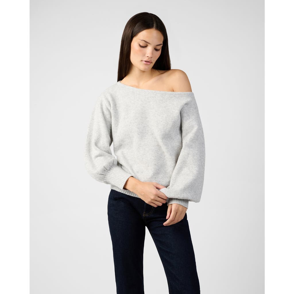Weworewhat Off The Shoulder Balloon Sleeve Sweater In Gray