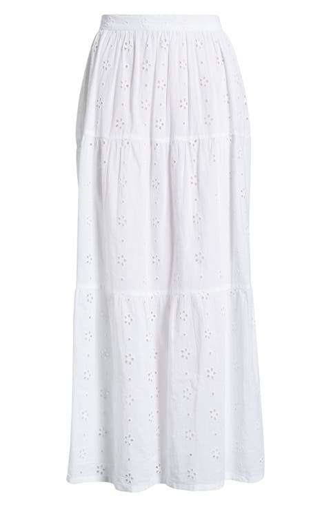 Oasis Broderie Tiered Maxi Skirt