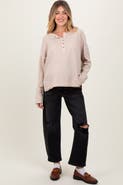PinkBlush Distressed Open Knee Cropped Maternity Barrel Jeans