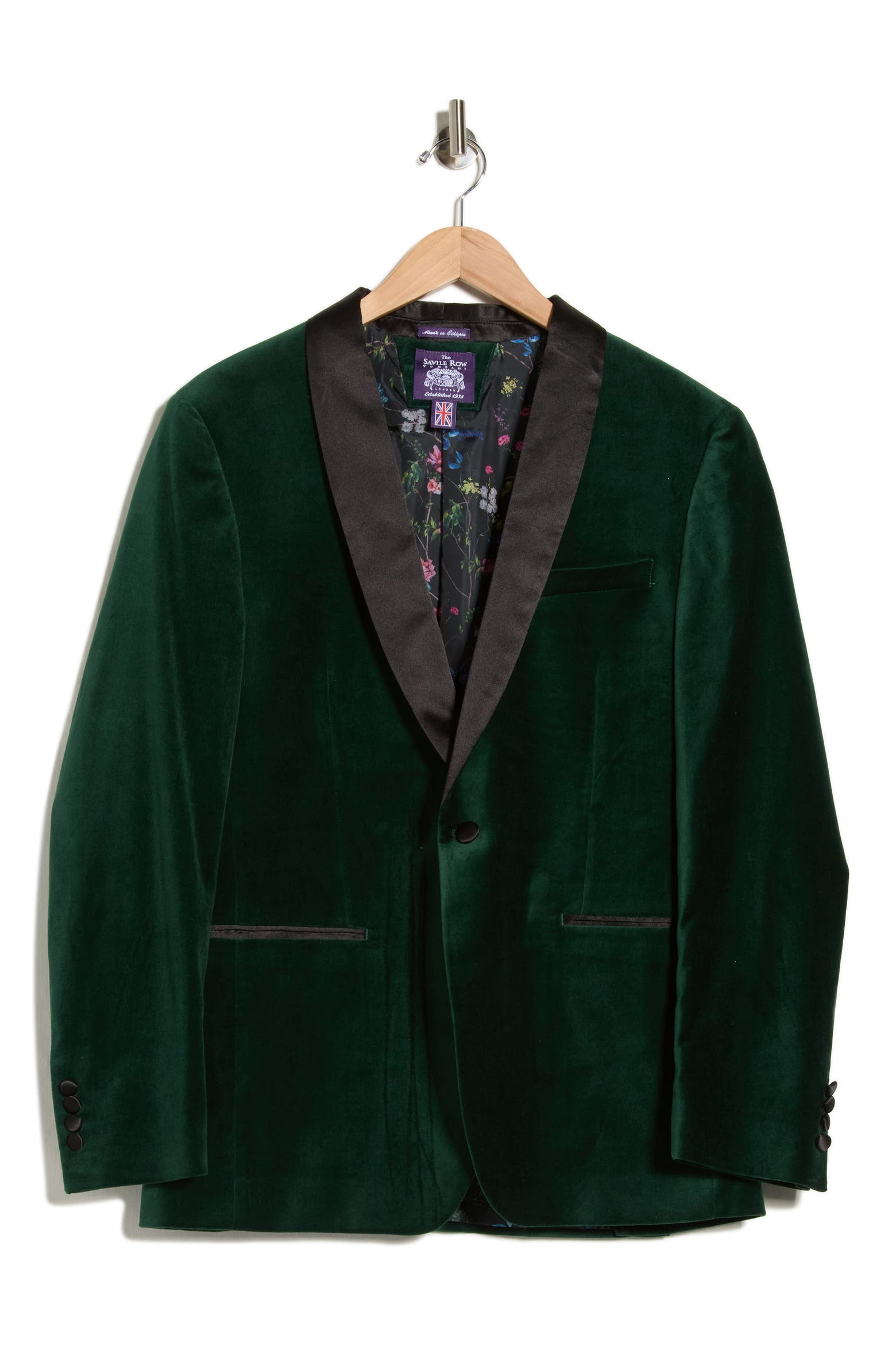 Emerald Shawl Collar One Button Velvet Suit Separate Sport Coat (Men ...