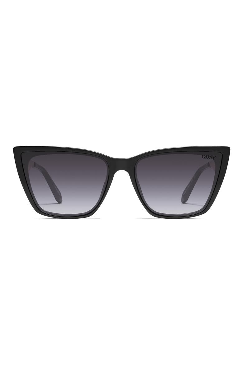 Call The Shots 59mm Cat Eye Sunglasses, Main, color, BLACK/ SMOKE