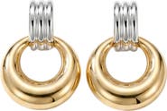 ARGENTO VIVO Ribbed Two-Tone Drop Earrings