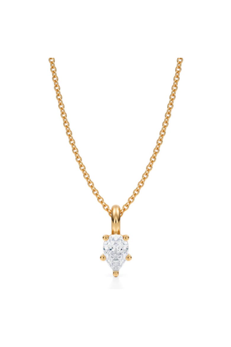 Pear Solitaire Lab Diamond Pendant Necklace 14K 0.50ct, Main, color, Yellow Gold