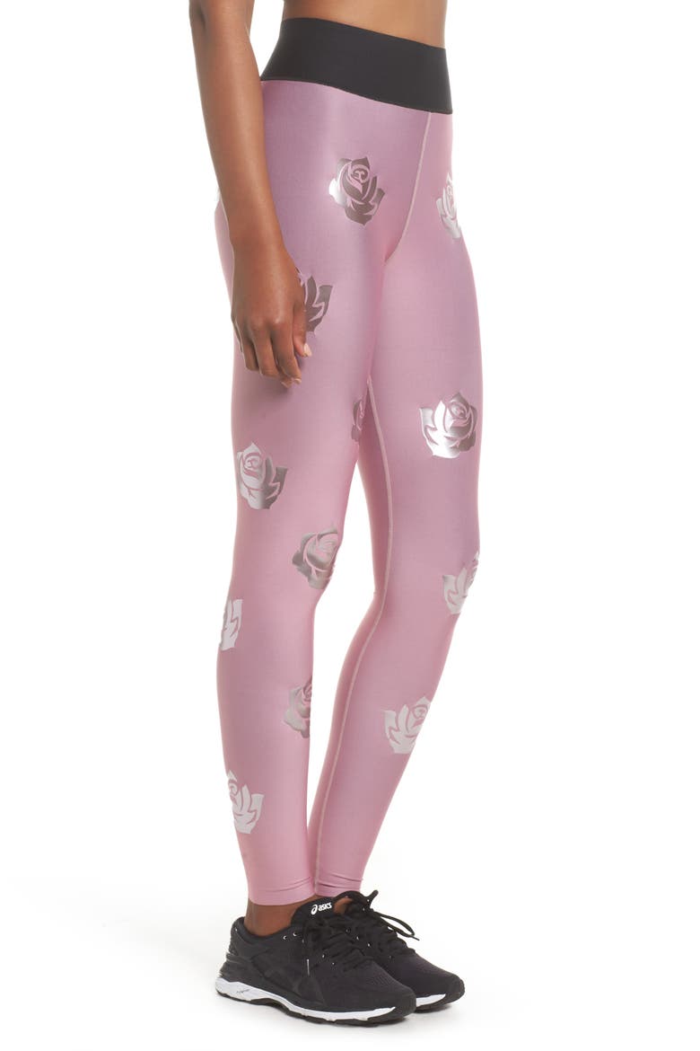 Rosette Print Ultra High Waist Leggings, Alternate, color, ROSE