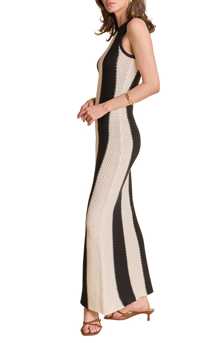 Endless Rose Vertical Stripe Maxi Dress, Alternate, color, Black/ White
