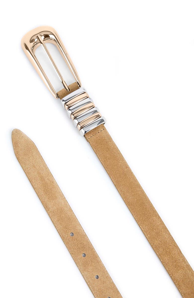 Ettika Metal Core Suede Belt, Alternate, color, Shiitake