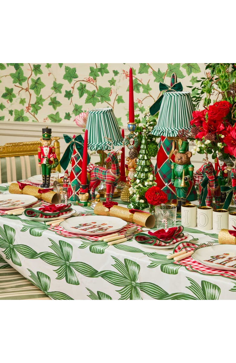 Mrs. Alice Forest Green Striped Ruffle Lampshade, Alternate, color, Green