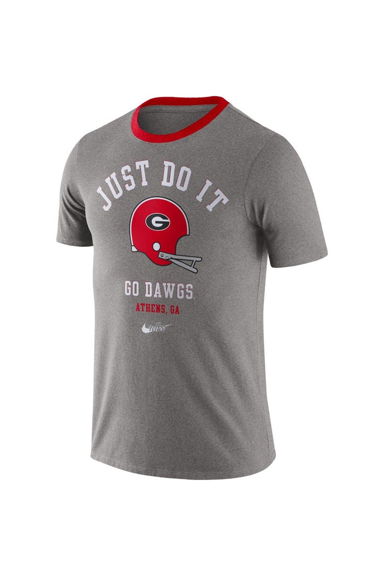 Men's Nike Heathered Gray Georgia Bulldogs Vault Helmet Tri-Blend T-Shirt, Alternate, color, Heather Gray