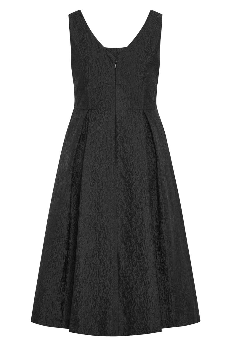 Estella Jacquard Midi Dress, Alternate, color, BLACK